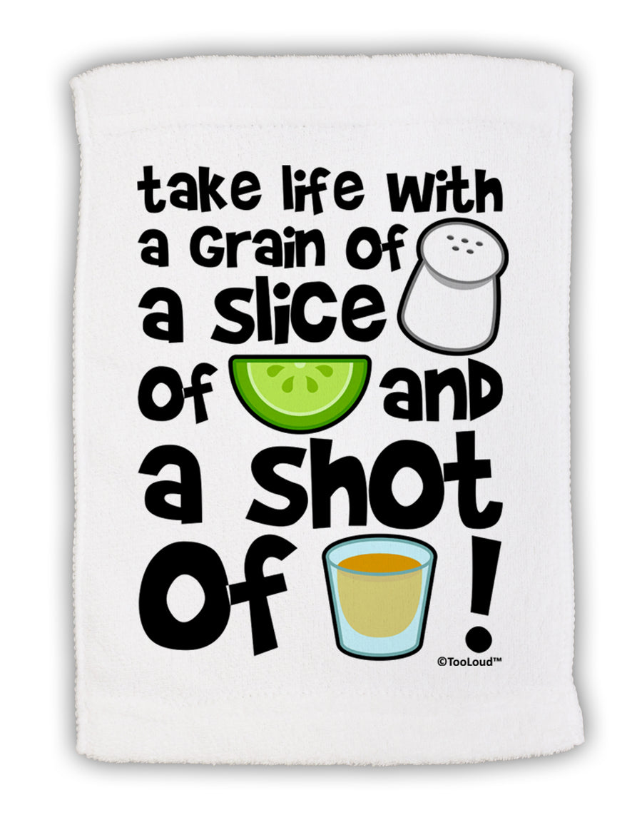 Take Life with a Grain of Salt and a Shot of Tequila Micro Terry Sport Towel 11 x 18 Inch by TooLoud-Sport Towel-TooLoud-White-Davson Sales