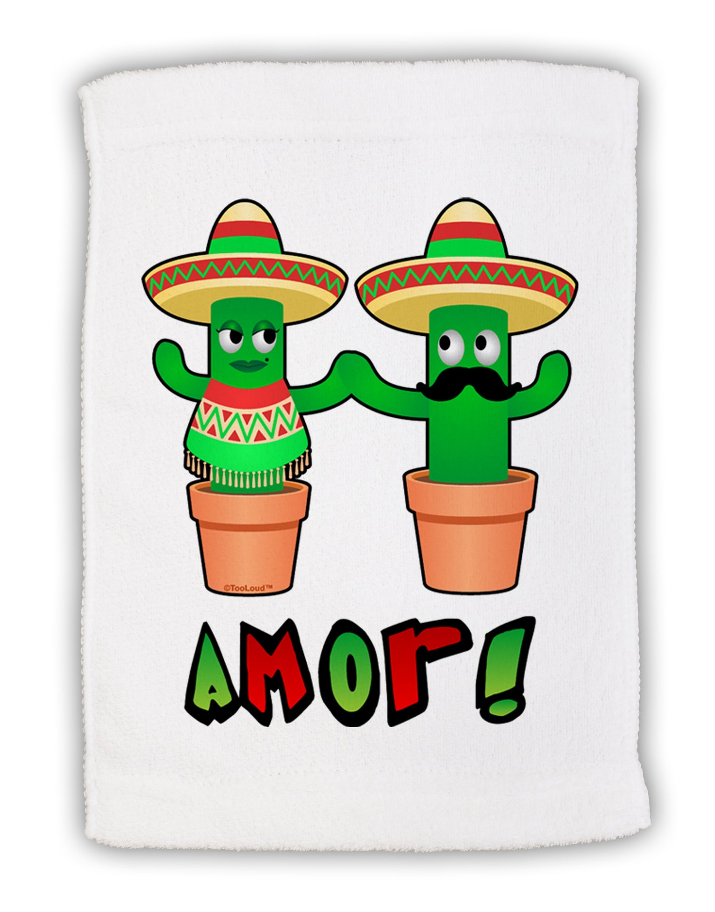 Fiesta Cactus Couple Amor Micro Terry Sport Towel 15 X 22 inches by TooLoud-Sport Towel-TooLoud-White-Davson Sales