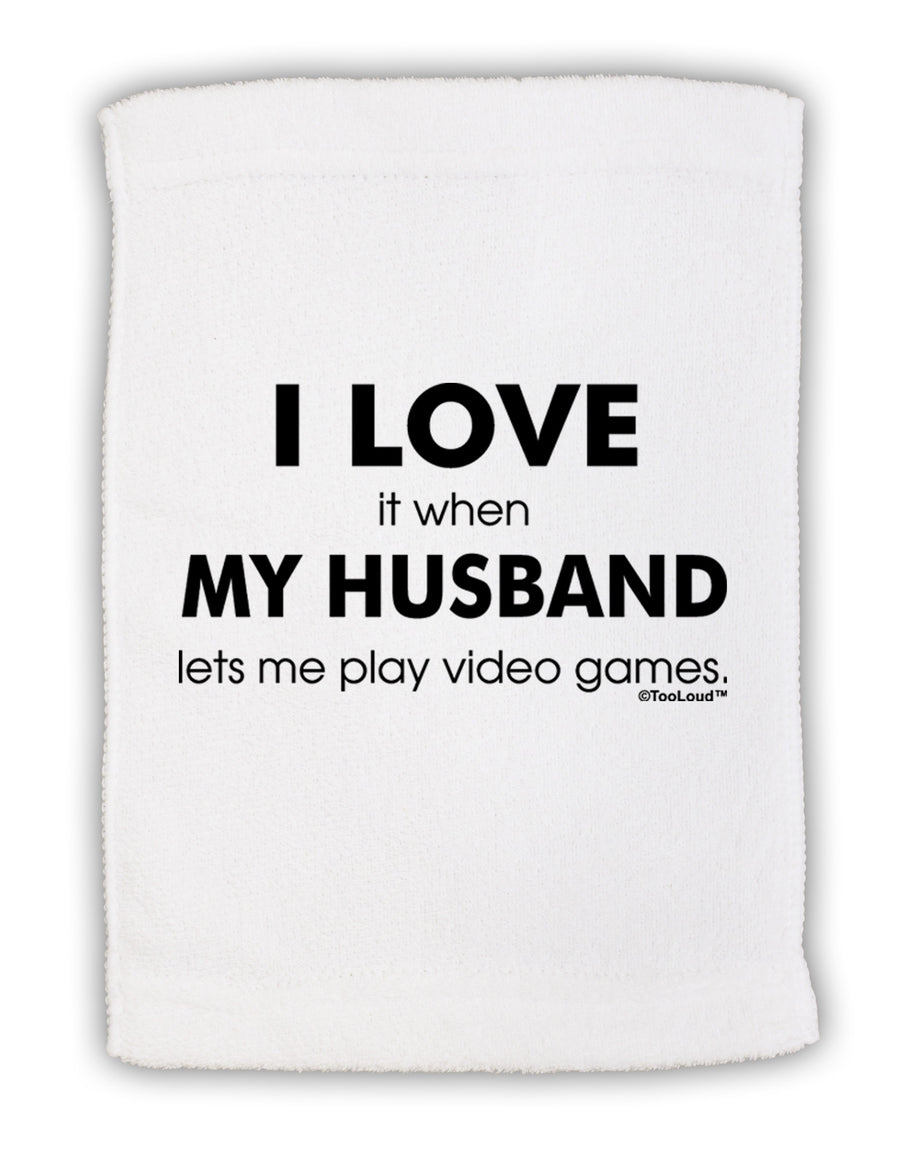 I Love My Husband Videogames Micro Terry Sport Towel 11 x 18 inches-TooLoud-White-Davson Sales