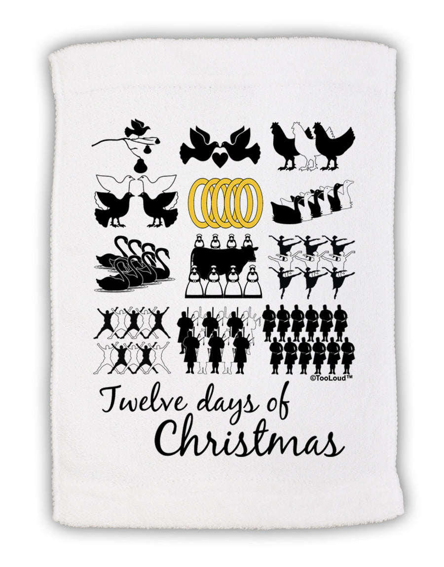 12 Days of Christmas Text Color Micro Terry Sport Towel 11 x 18 inches-TooLoud-White-Davson Sales