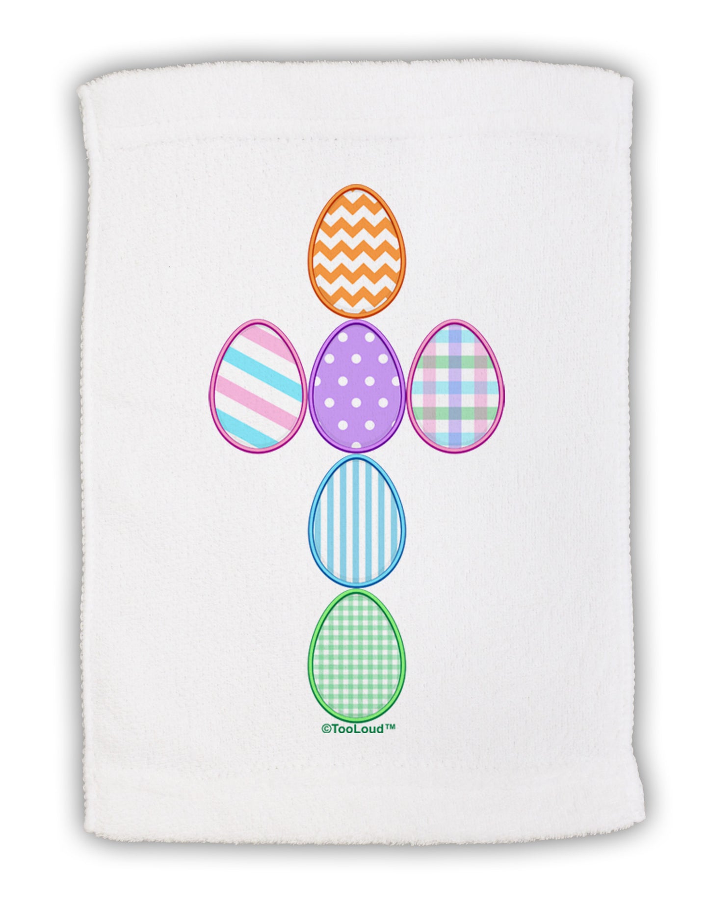 Easter Egg Cross Faux Applique Micro Terry Sport Towel 11 x 18 inches-Sport Towel-TooLoud-White-Davson Sales