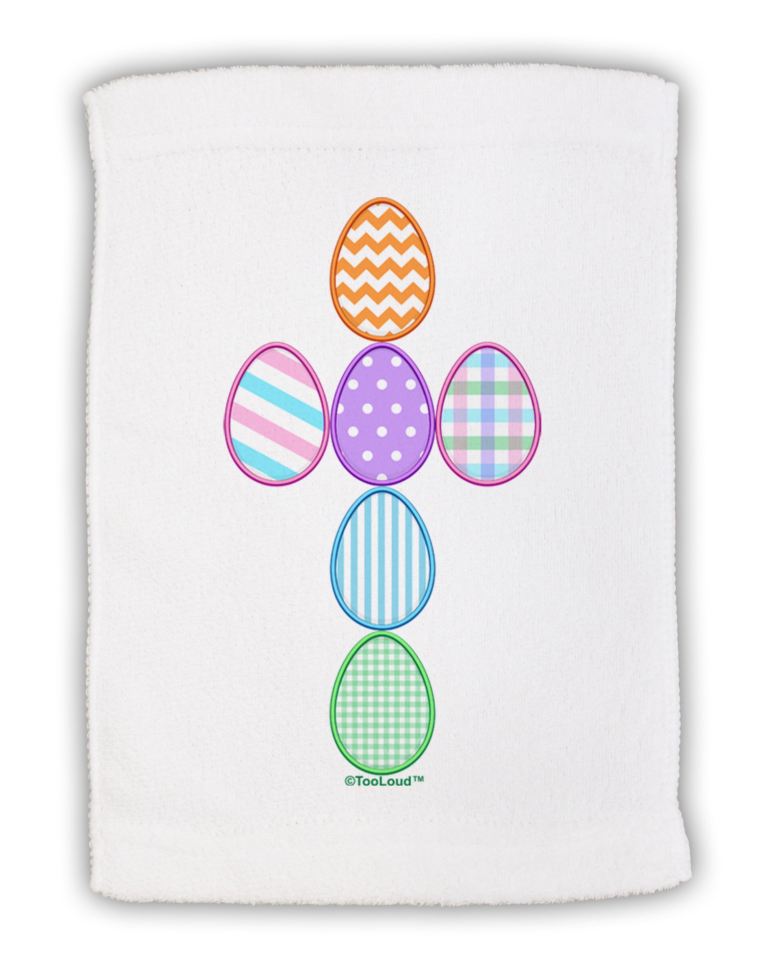 Easter Egg Cross Faux Applique Micro Terry Sport Towel 11 x 18 inches-Sport Towel-TooLoud-White-Davson Sales