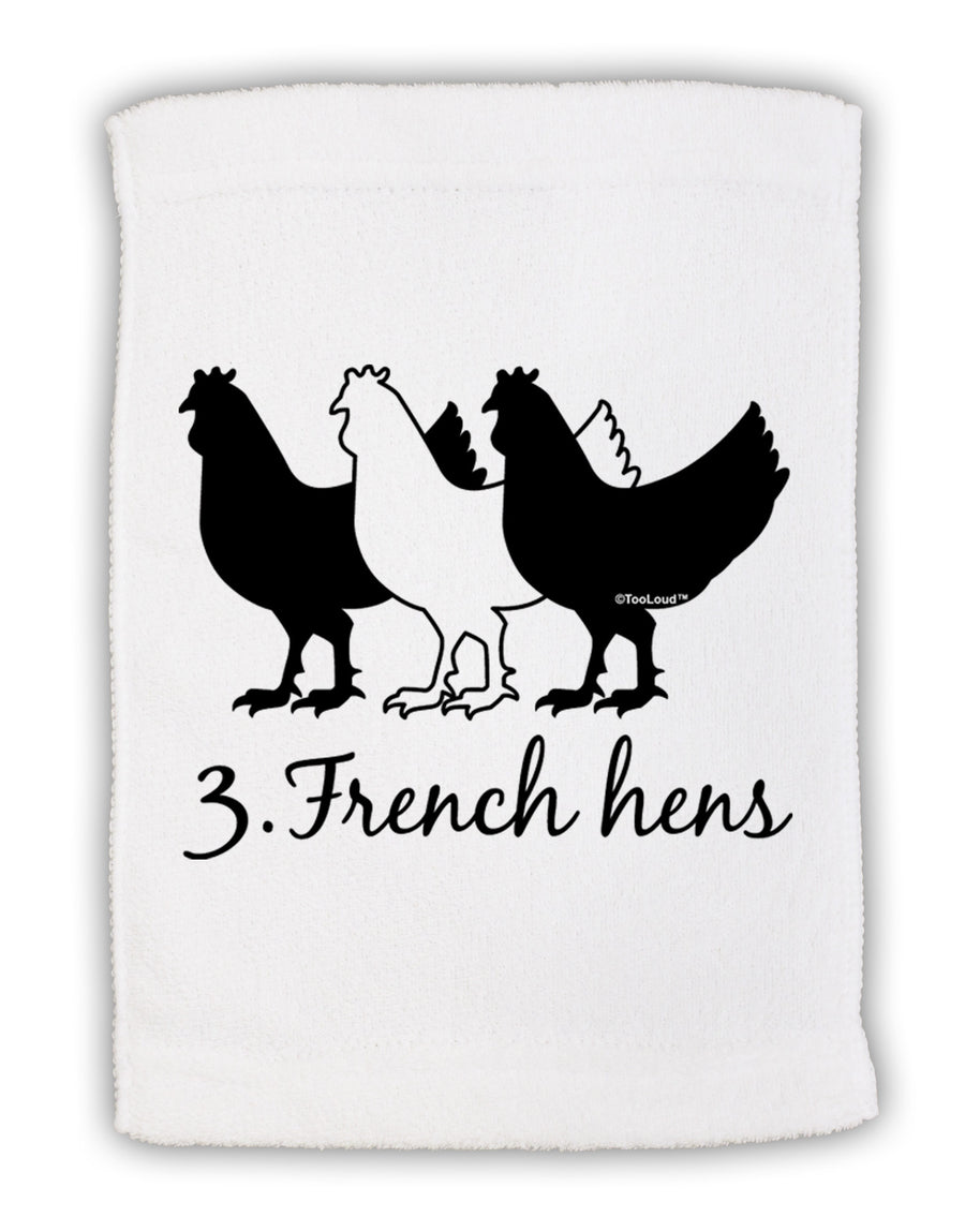 Three French Hens Text Micro Terry Sport Towel 11 x 18 inches-TooLoud-White-Davson Sales