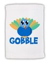 Cute Gobble Turkey Blue Micro Terry Sport Towel 11 x 18 inches-TooLoud-White-Davson Sales