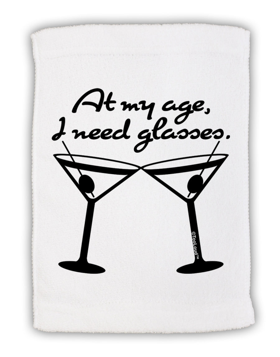 At My Age I Need Glasses - Martini Micro Terry Sport Towel 11 x 18 Inch by TooLoud-Sport Towel-TooLoud-White-Davson Sales