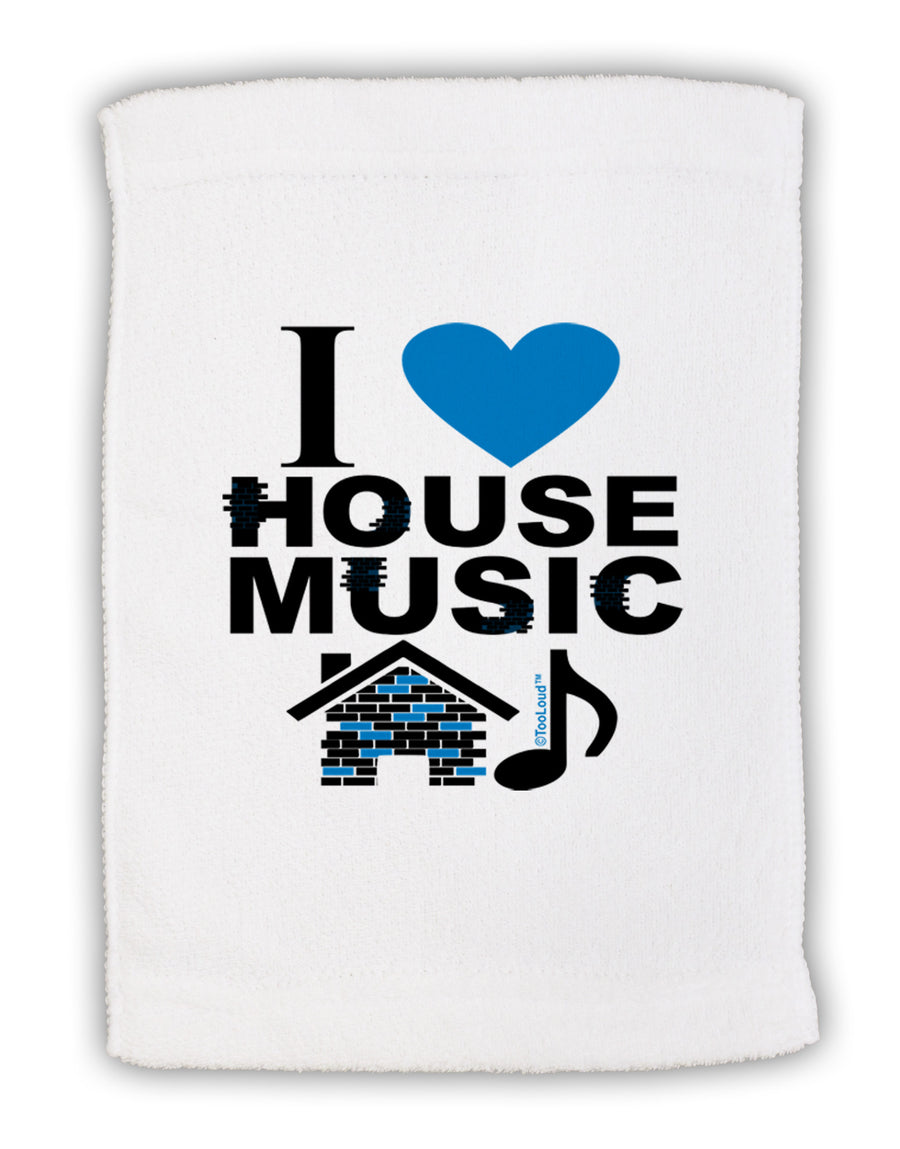 I Love House Blue Micro Terry Sport Towel 11 x 18 inches-TooLoud-White-Davson Sales