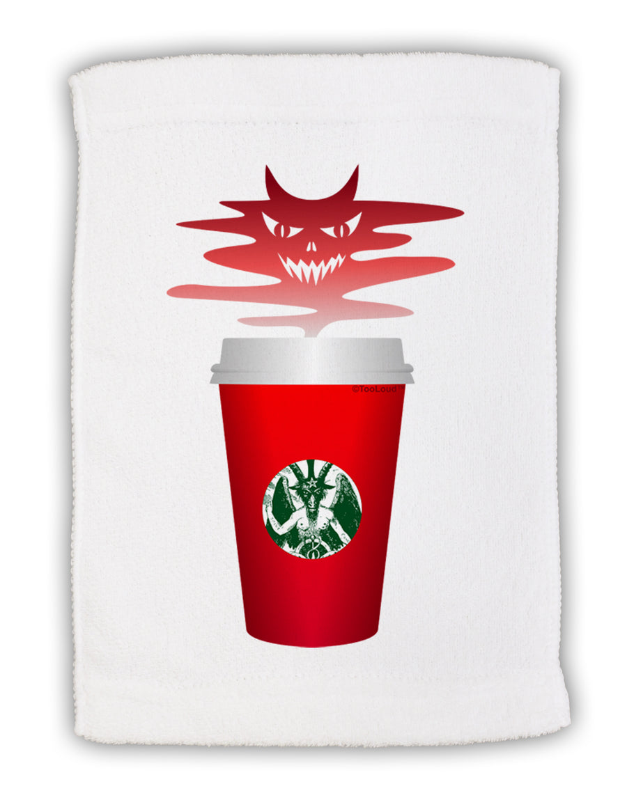 Red Cup Satan Coffee Micro Terry Sport Towel 15 X 22 inches by TooLoud-Sport Towel-TooLoud-White-Davson Sales