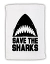 Save The Sharks Micro Terry Sport Towel 11 x 18 inches-TooLoud-White-Davson Sales