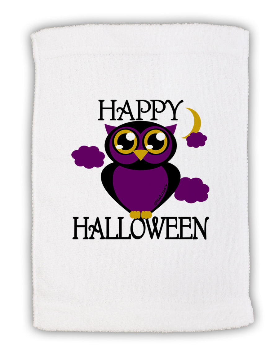 Owl Purple Text Micro Terry Sport Towel 11 x 18 inches-TooLoud-White-Davson Sales