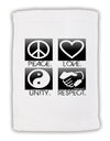 PLUR Squares BnW Micro Terry Sport Towel 11 x 18 inches-TooLoud-White-Davson Sales