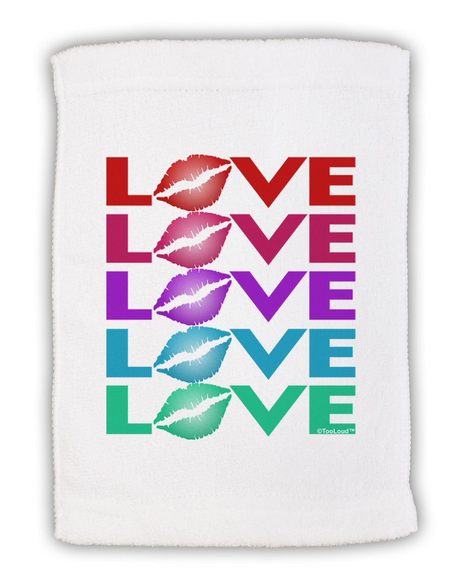 Colorful Love Kisses Micro Terry Sport Towel 15 X 22 inches-Sport Towel-TooLoud-White-Davson Sales