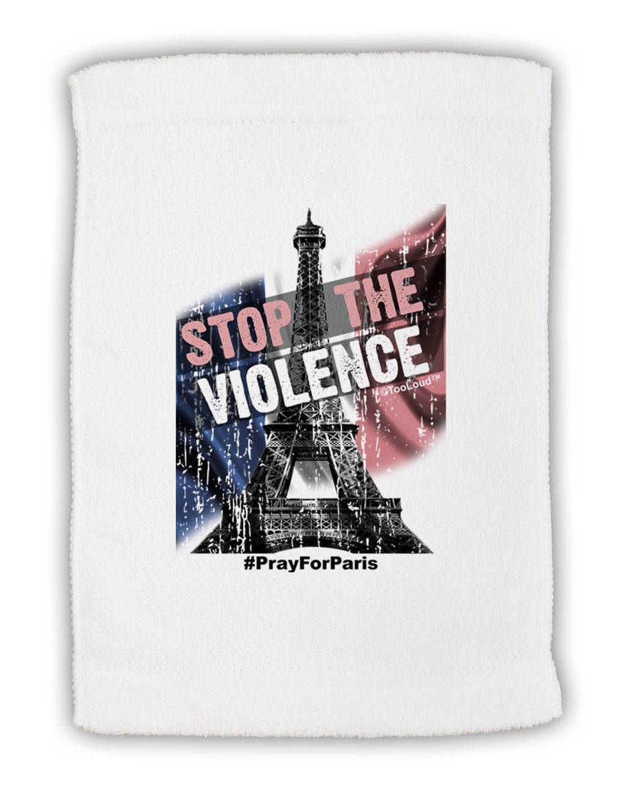 Distressed Paris Stop The Violence Micro Terry Sport Towel 15 X 22 inches-Sport Towel-TooLoud-White-Davson Sales