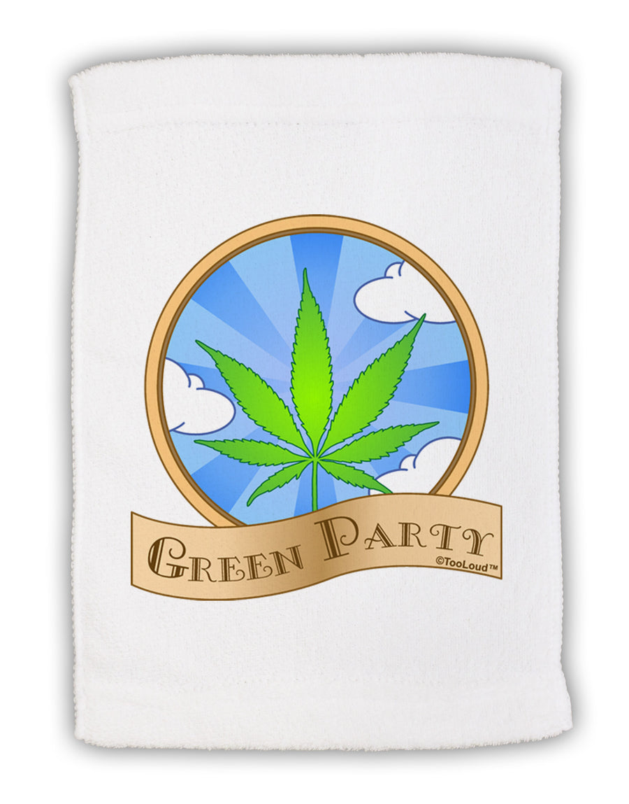 Green Party Symbol Micro Terry Sport Towel 11 x 18 inches-TooLoud-White-Davson Sales