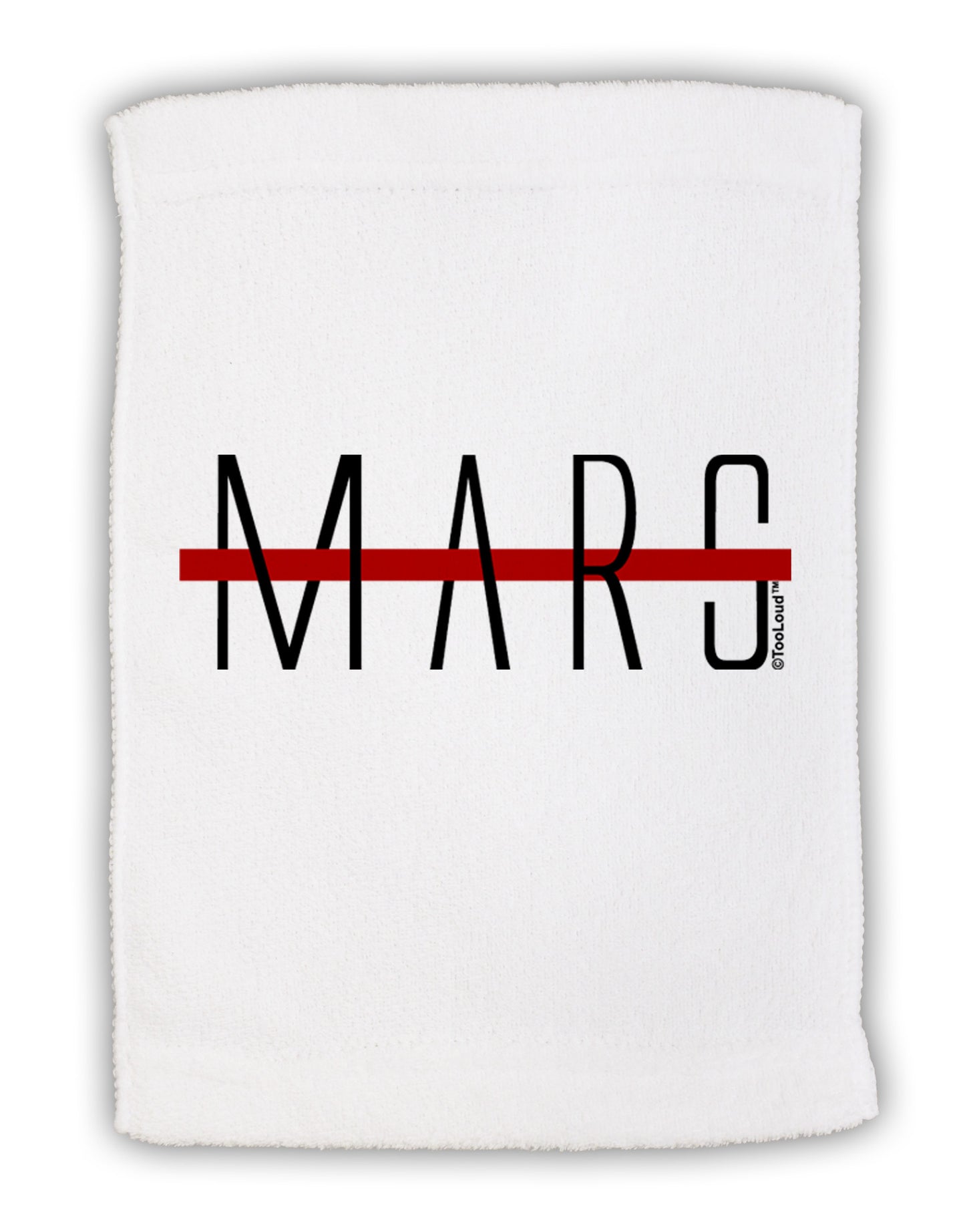 Planet Mars Text Only Micro Terry Sport Towel 11 x 18 inches-TooLoud-White-Davson Sales