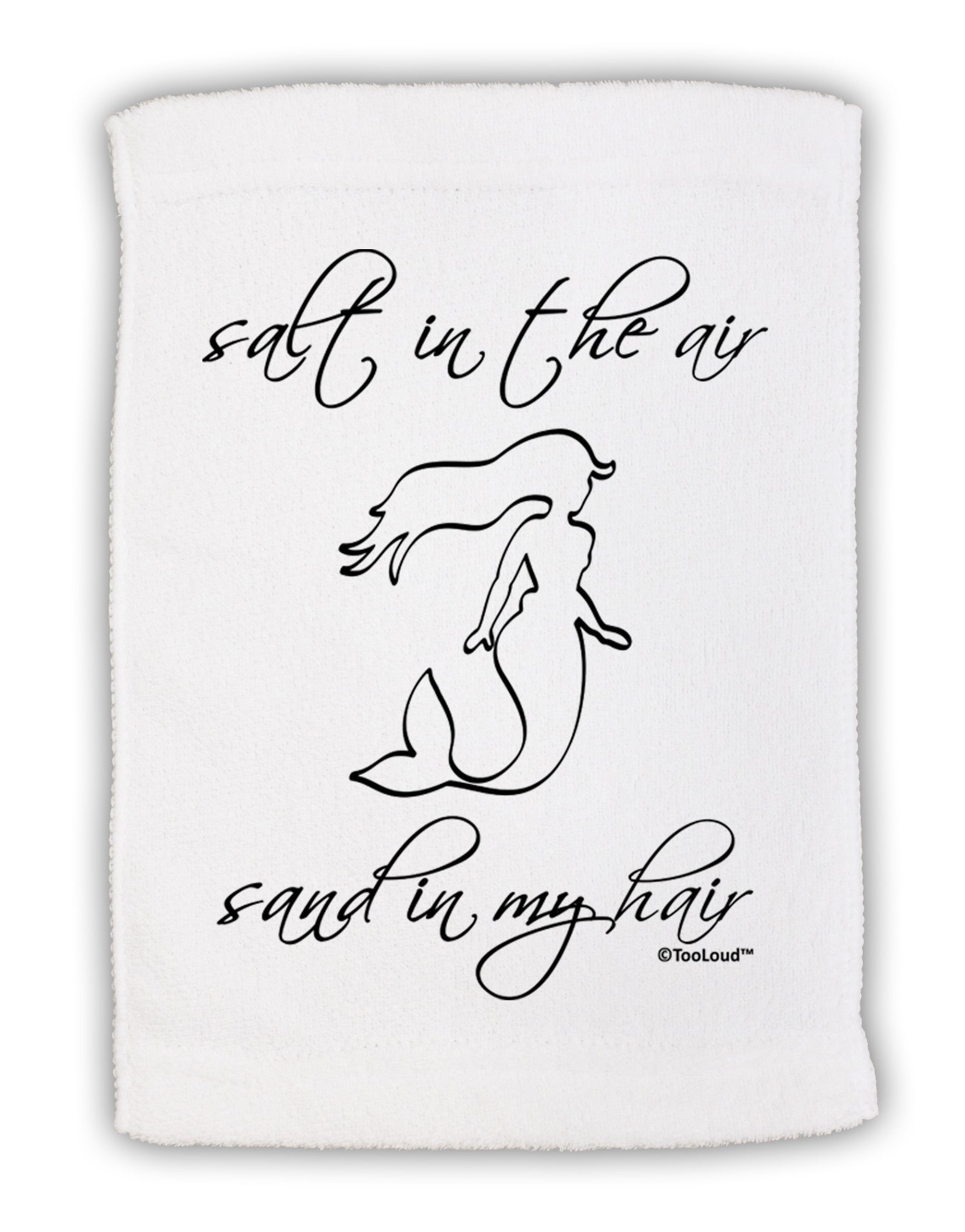 Salt in the Air Sand in My Hair - Mermaid Micro Terry Sport Towel 15 X 22 inches-Sport Towel-TooLoud-White-Davson Sales