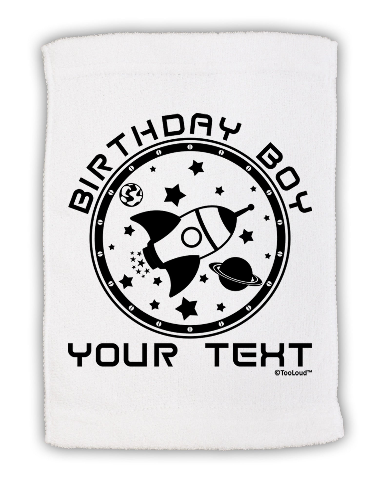 Personalized Birthday Boy Space with Customizable Name Micro Terry Sport Towel 15 X 22 inches-Sport Towel-TooLoud-White-Davson Sales