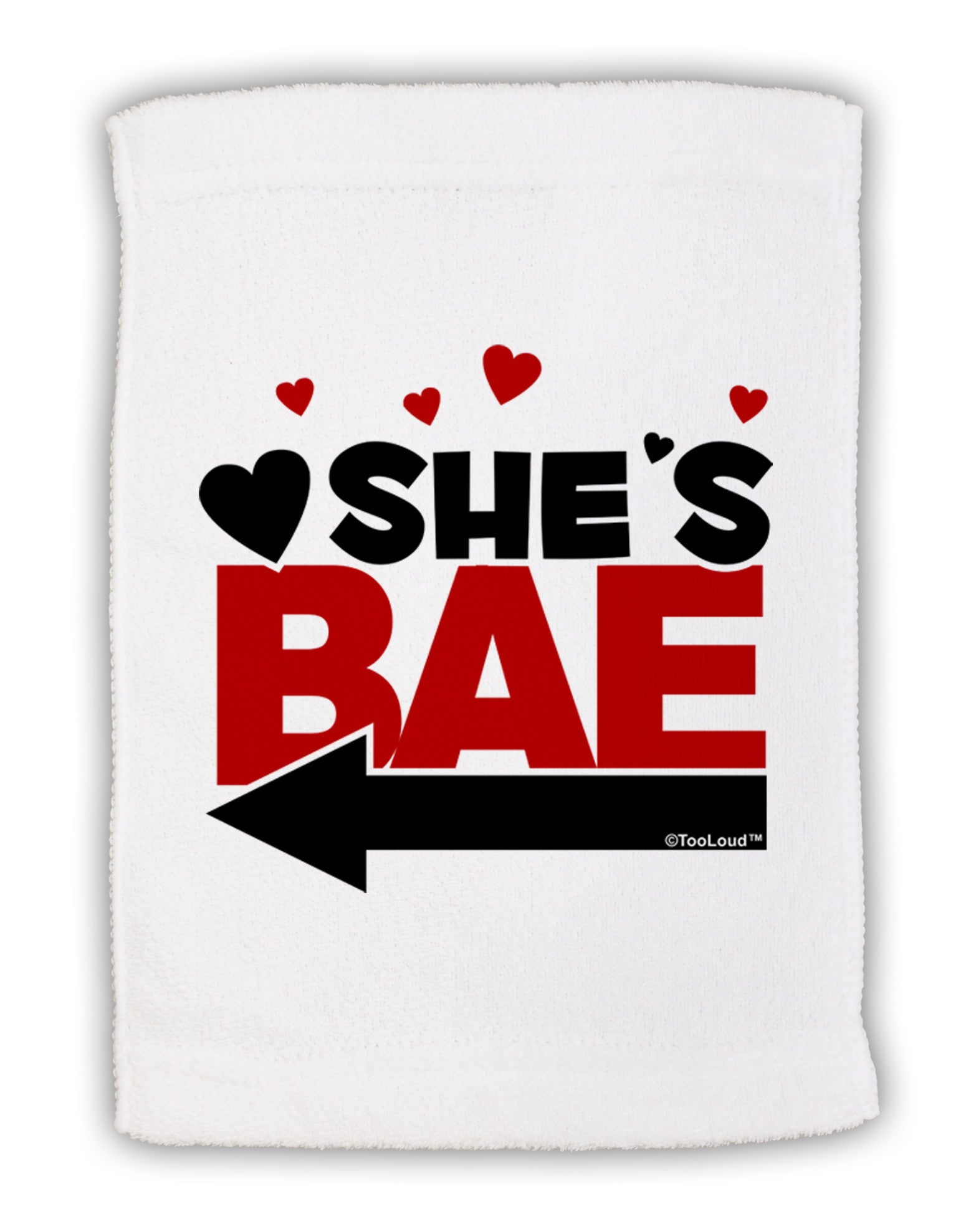 She's BAE - Left Arrow Micro Terry Sport Towel 15 X 22 inches-Sport Towel-TooLoud-White-Davson Sales