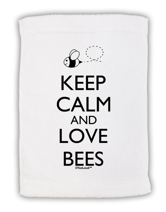 Keep Calm and Love Bees Micro Terry Sport Towel 11 x 18 inches-TooLoud-White-Davson Sales