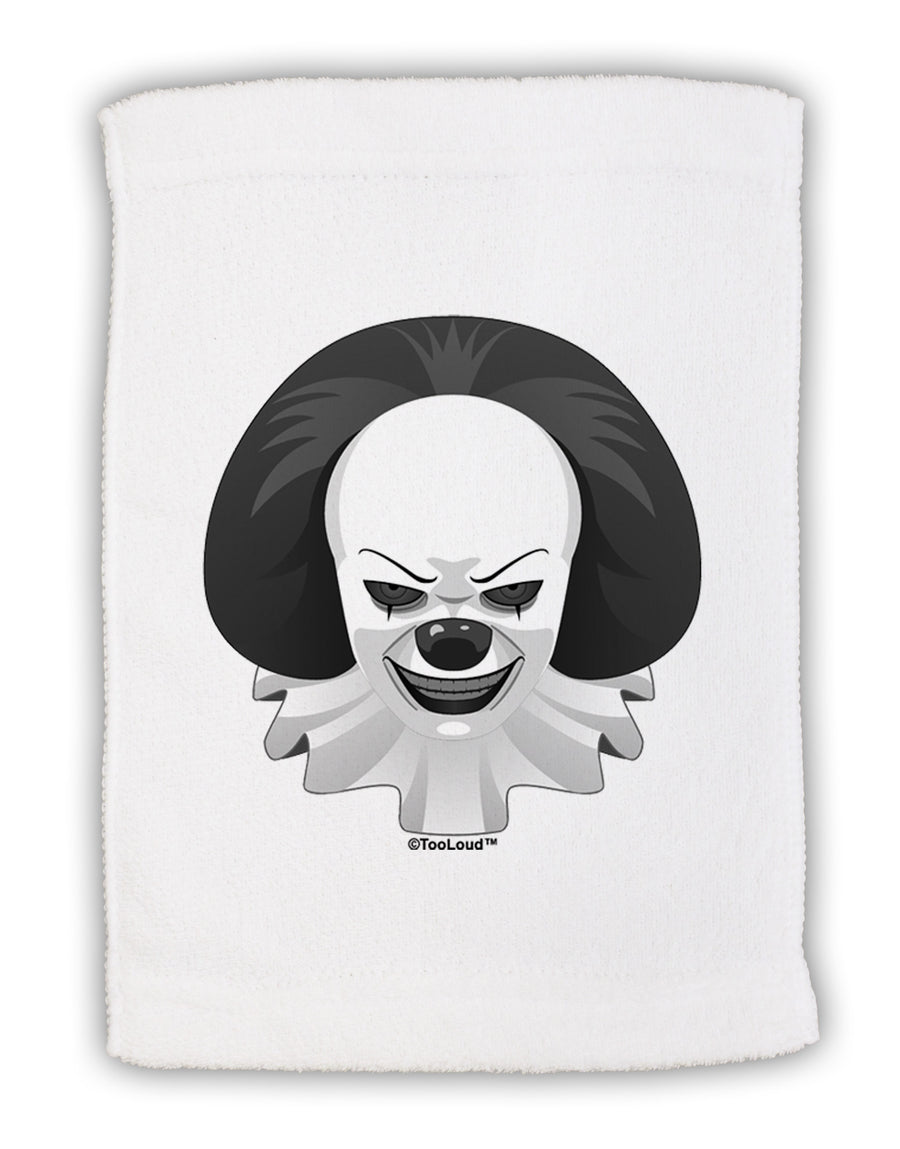 Scary Clown Grayscale Micro Terry Sport Towel 11 x 18 inches-TooLoud-White-Davson Sales