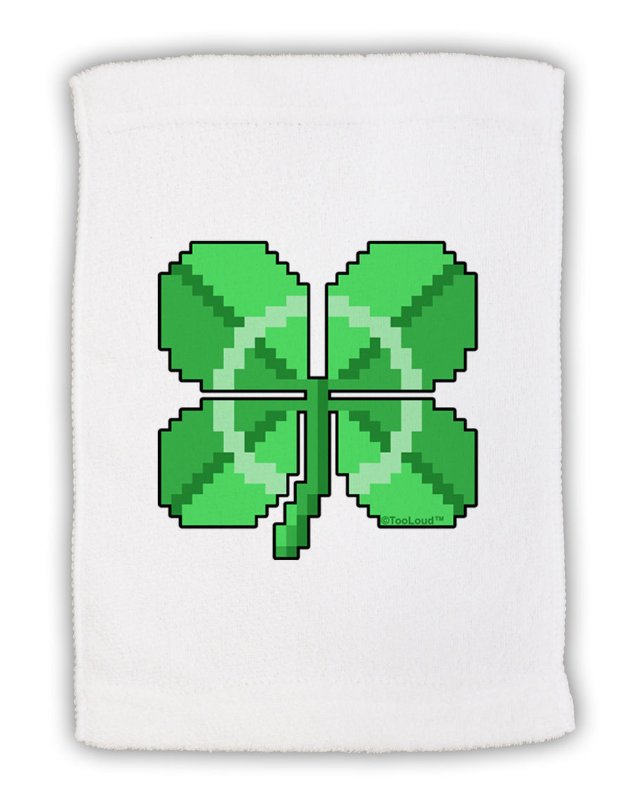 Pixel Four Leaf Clover Micro Terry Sport Towel 11 x 18 inches-TooLoud-White-Davson Sales