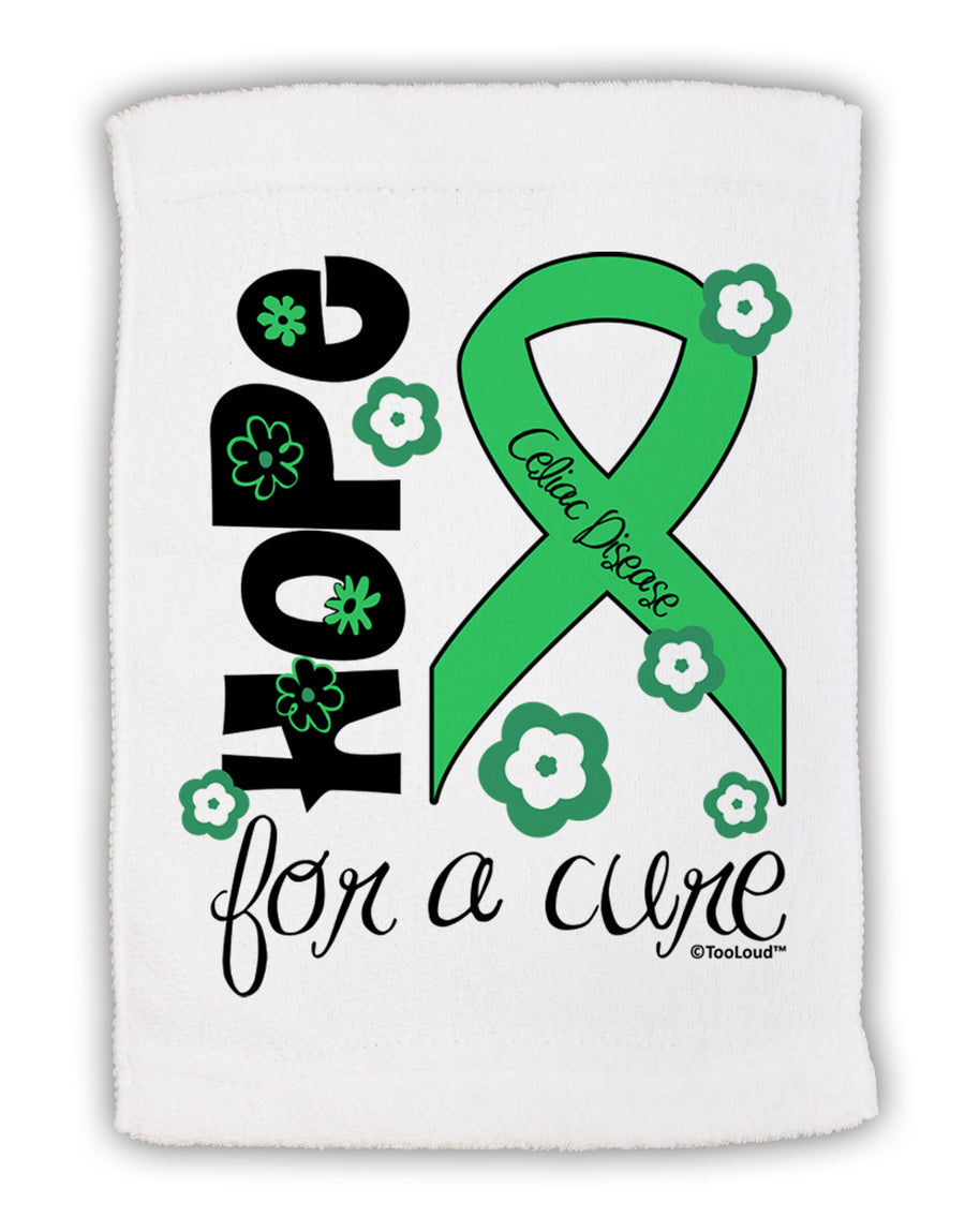 Hope for a Cure - Light Green Ribbon Celiac Disease - Flowers Micro Terry Sport Towel 15 X 22 inches-Sport Towel-TooLoud-White-Davson Sales