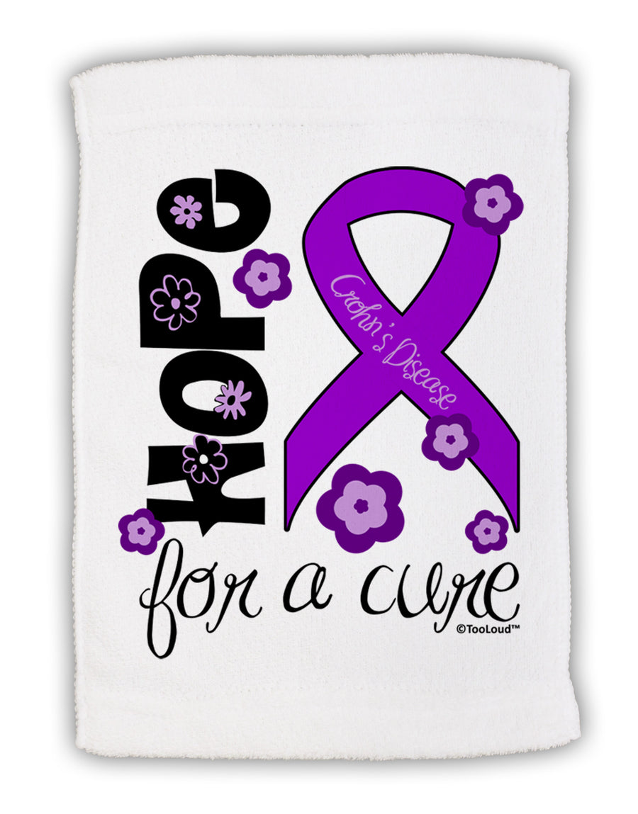 Hope for a Cure - Purple Ribbon Crohn’s Disease - Flowers Micro Terry Sport Towel 15 X 22 inches-Sport Towel-TooLoud-White-Davson Sales