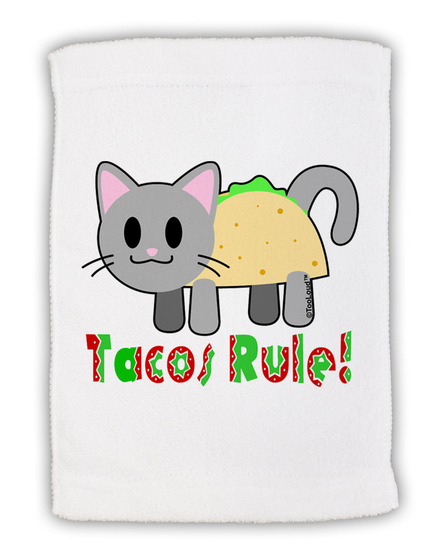 Tacos Rule Taco Cat Design Micro Terry Sport Towel 11 x 18 Inch by TooLoud-Sport Towel-TooLoud-White-Davson Sales