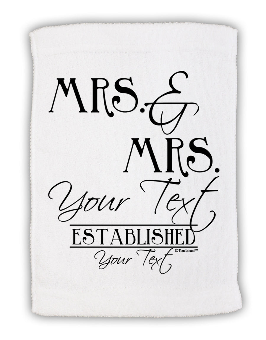 Personalized Mrs and Mrs Lesbian Wedding - Name- Established -Date- Design Micro Terry Sport Towel 11 x 18 inches-Sport Towel-TooLoud-White-Davson Sales