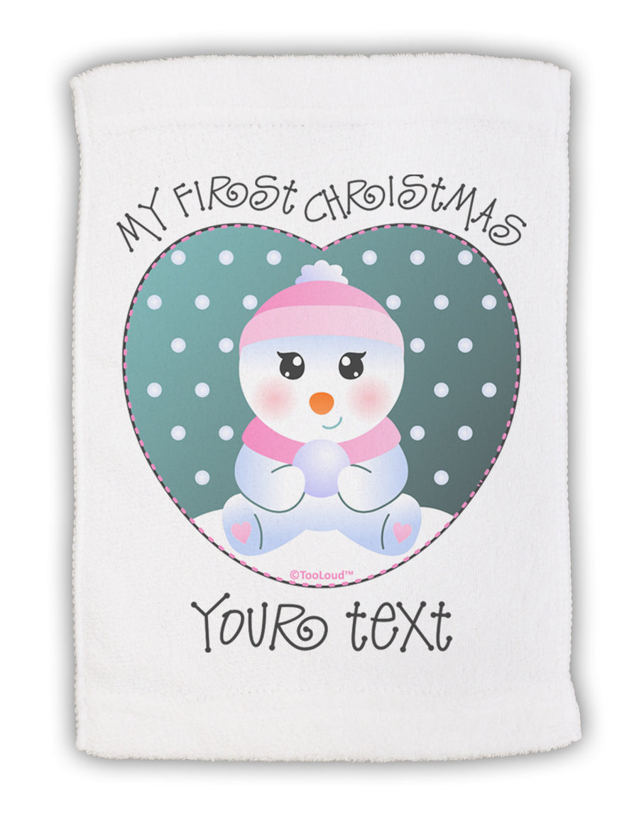 Personalized My First Christmas Snowbaby Girl Micro Terry Sport Towel 15 X 22 inches-Sport Towel-TooLoud-White-Davson Sales