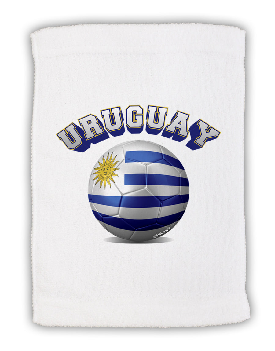 Soccer Ball Flag - Uruguay Micro Terry Sport Towel 11 x 18 inches-TooLoud-White-Davson Sales