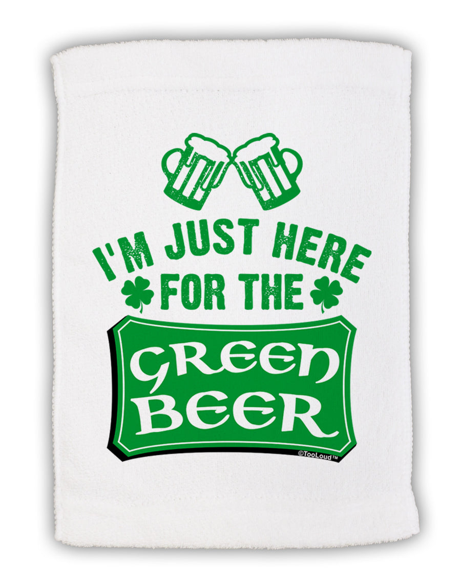 Just Here For The Green Beer Micro Terry Sport Towel 11 x 18 inches-TooLoud-White-Davson Sales