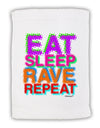 Eat Sleep Rave Repeat Color Micro Terry Sport Towel 15 X 22 inches by TooLoud-Sport Towel-TooLoud-White-Davson Sales