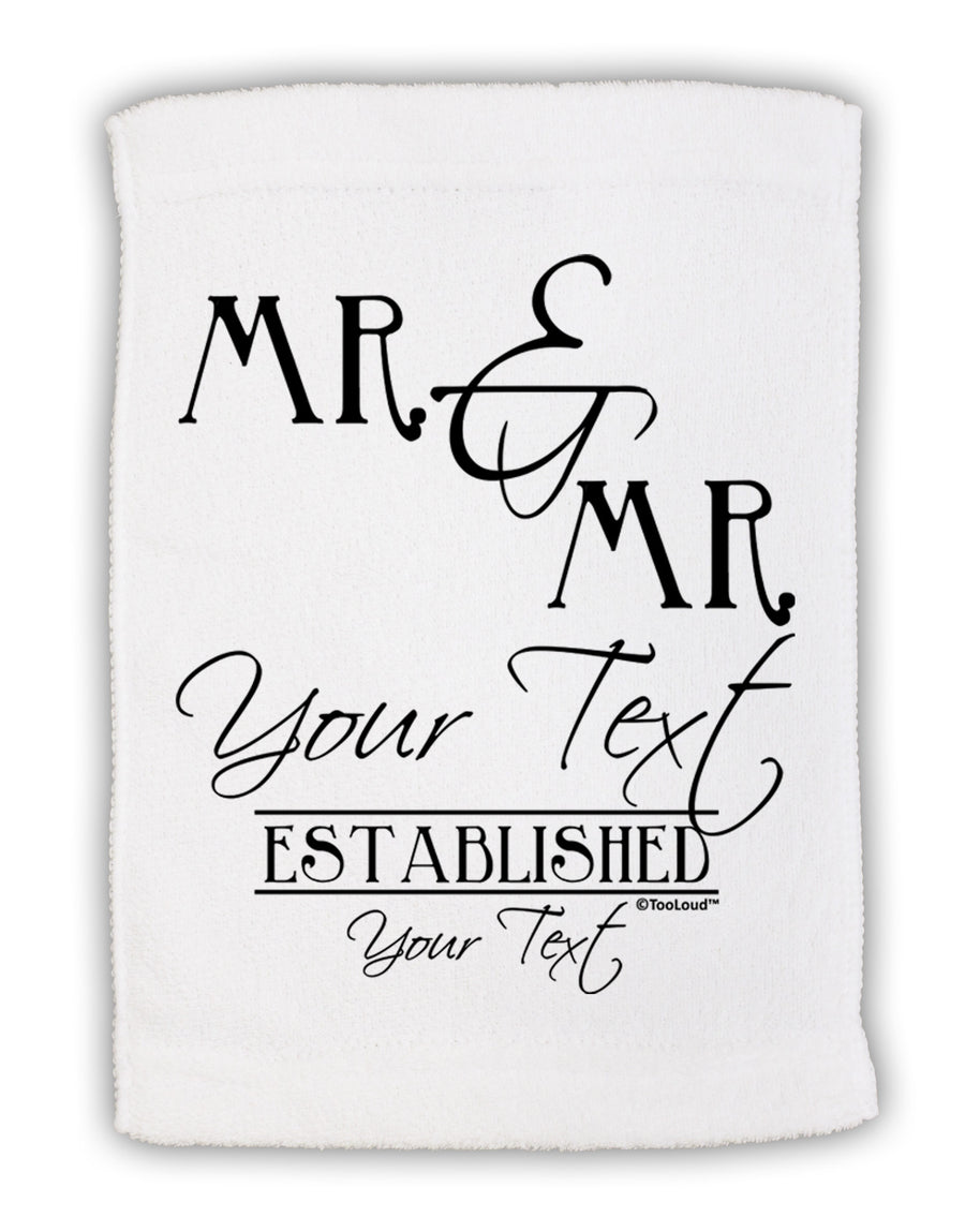 Personalized Mr and Mr -Name- Established -Date- Design Micro Terry Sport Towel 11 x 18 inches-Sport Towel-TooLoud-White-Davson Sales