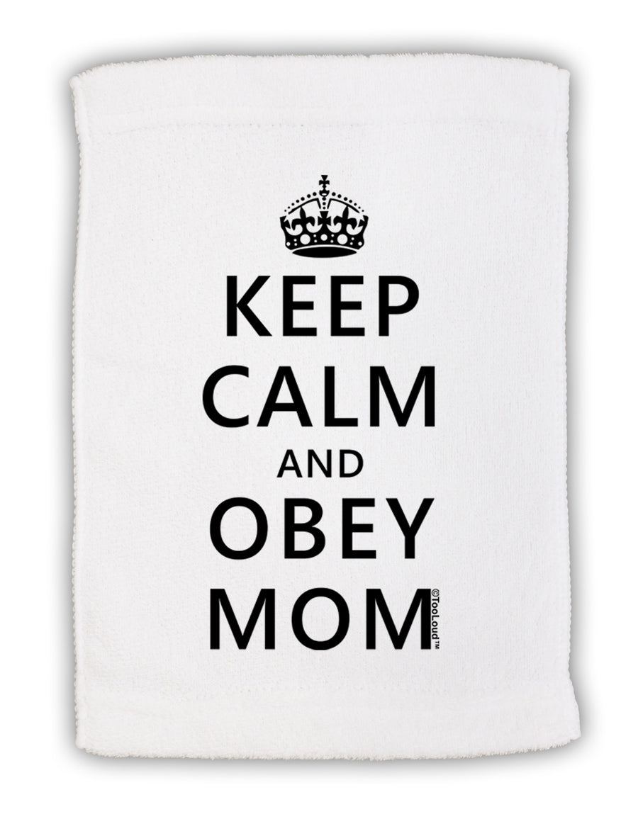 Keep Calm and Obey Mom Micro Terry Sport Towel 11 x 18 inches-TooLoud-White-Davson Sales