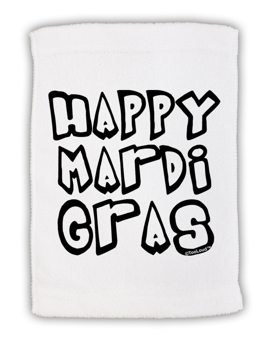 Happy Mardi Gras Text 2 BnW Micro Terry Sport Towel 11 x 18 inches-TooLoud-White-Davson Sales