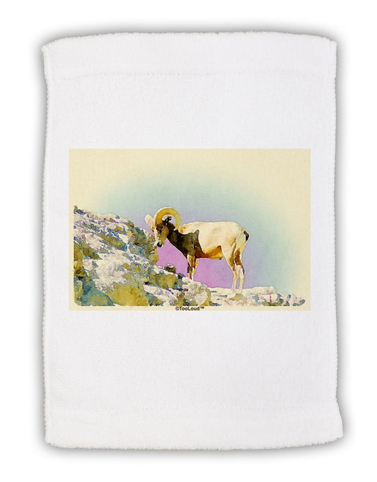 Bighorn Ram Watercolor Micro Terry Sport Towel 11 x 18 inches-TooLoud-White-Davson Sales