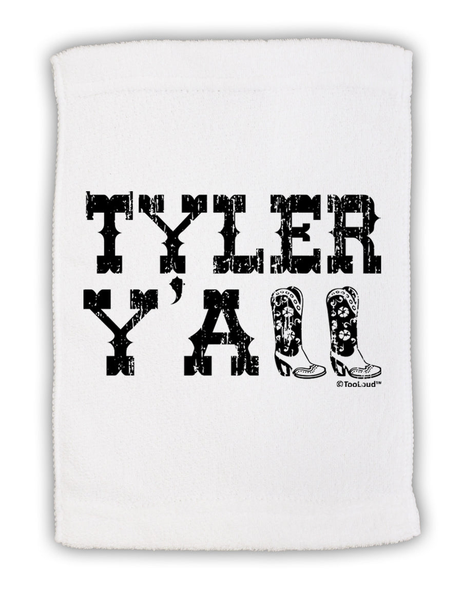 TooLoud Tyler Y'all - Southwestern Style Micro Terry Sport Towel 11 x 18 inches-Sport Towel-TooLoud-White-Davson Sales