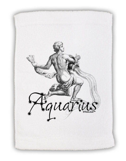 Aquarius Illustration Micro Terry Sport Towel 11 x 18 inches-TooLoud-White-Davson Sales