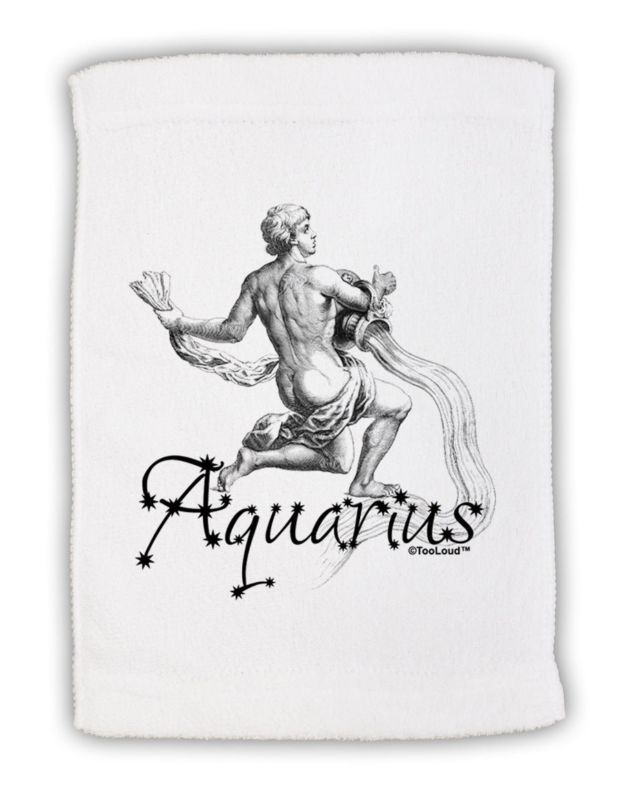 Aquarius Illustration Micro Terry Sport Towel 11 x 18 inches-TooLoud-White-Davson Sales