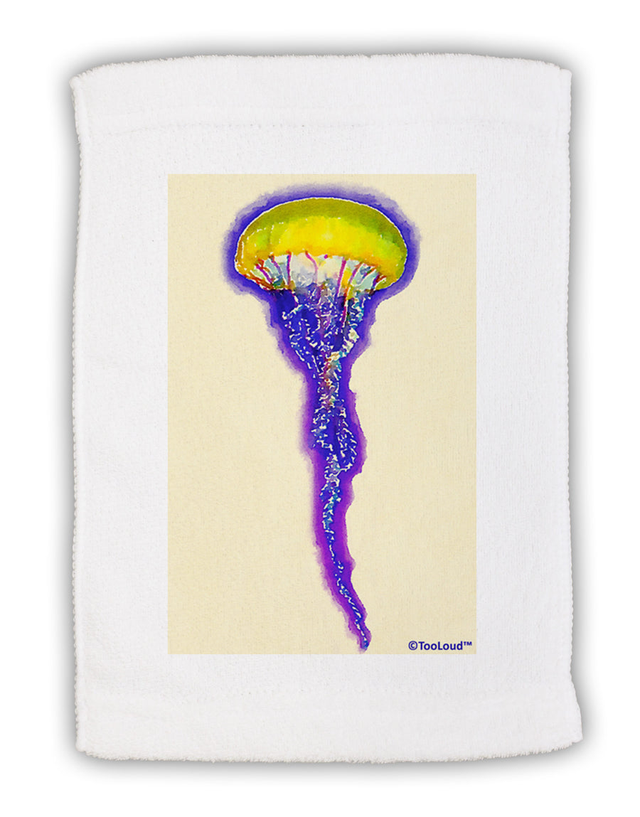 Jellyfish Outlined in Purple Watercolor Micro Terry Sport Towel 15 X 22 inches-Sport Towel-TooLoud-White-Davson Sales