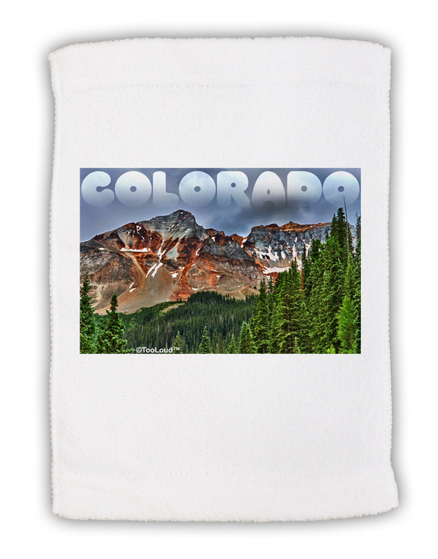 Colorado Mountains Forrest Text Micro Terry Sport Towel 11 x 18 inches-TooLoud-White-Davson Sales