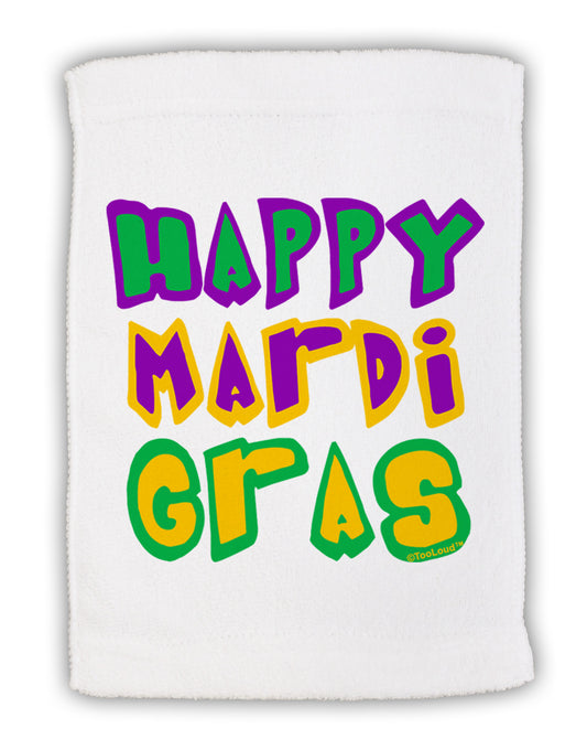 Happy Mardi Gras Text 2 Micro Terry Sport Towel 11 x 18 inches-TooLoud-White-Davson Sales