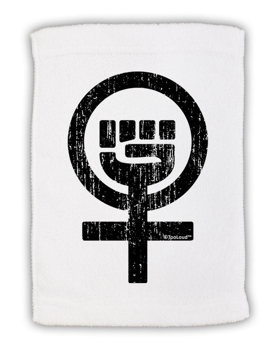 Distressed Feminism Symbol Micro Terry Sport Towel 15 X 22 inches-Sport Towel-TooLoud-White-Davson Sales