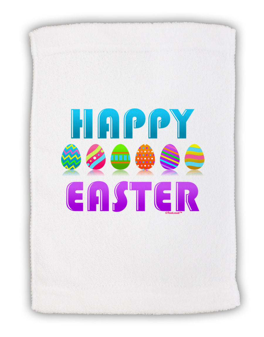 Happy Easter Decorated Eggs Micro Terry Sport Towel 11 x 18 inches-TooLoud-White-Davson Sales