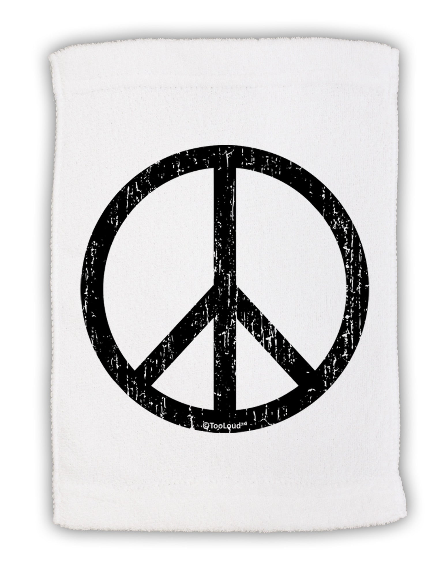 Peace Sign Symbol - Distressed Micro Terry Sport Towel 15 X 22 inches-Sport Towel-TooLoud-White-Davson Sales