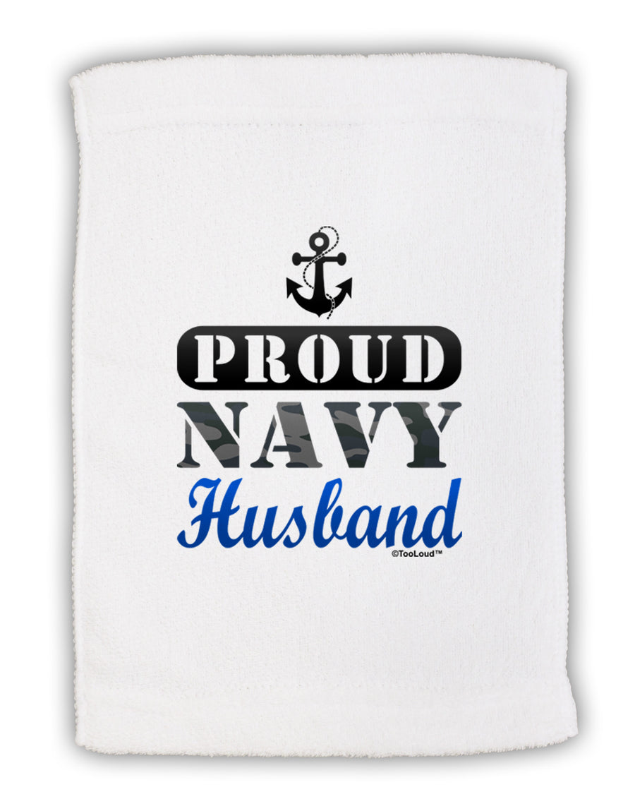 Proud Navy Husband Micro Terry Sport Towel 11 x 18 inches-TooLoud-White-Davson Sales