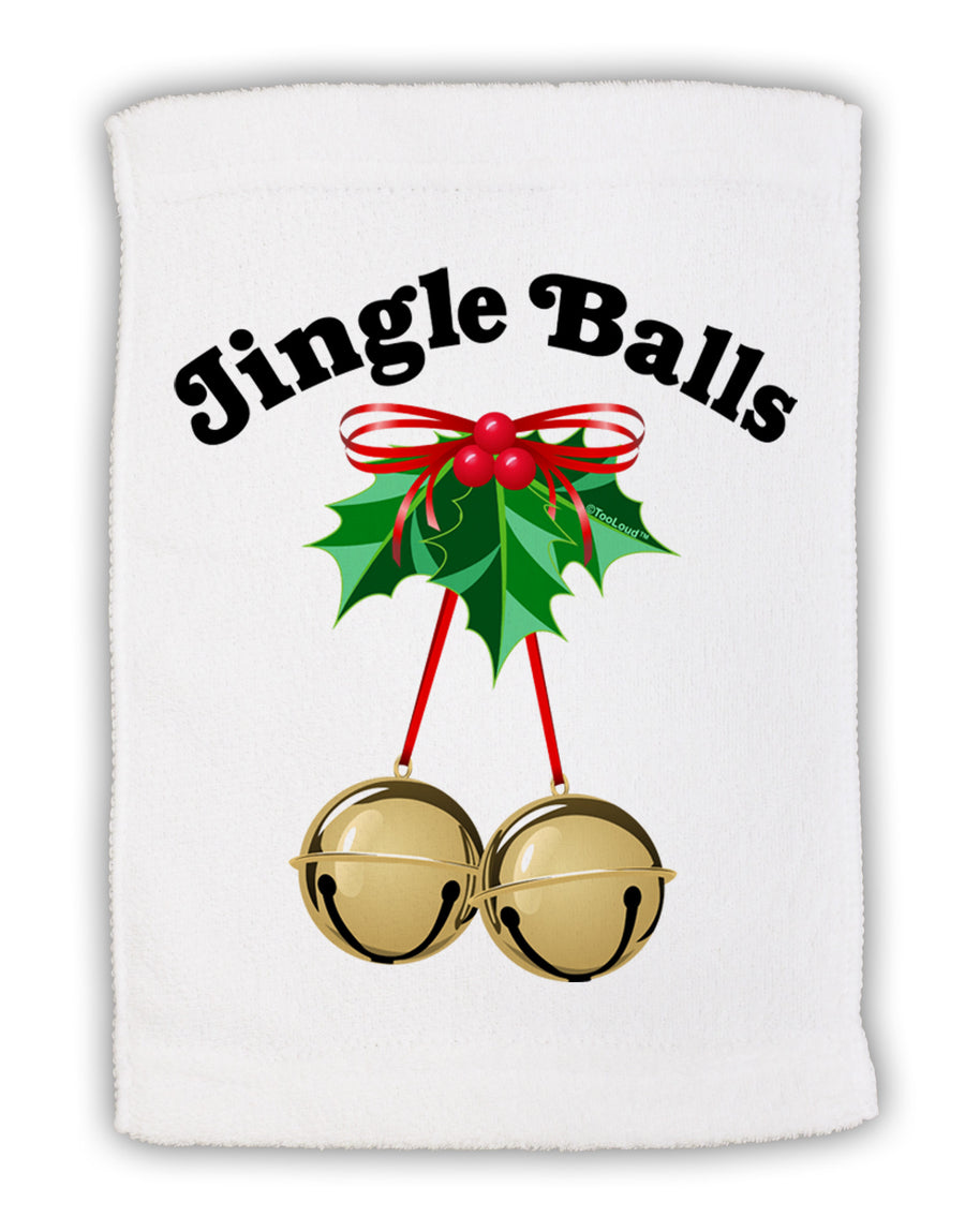 Jingle Balls with Text Micro Terry Sport Towel 11 x 18 inches-TooLoud-White-Davson Sales