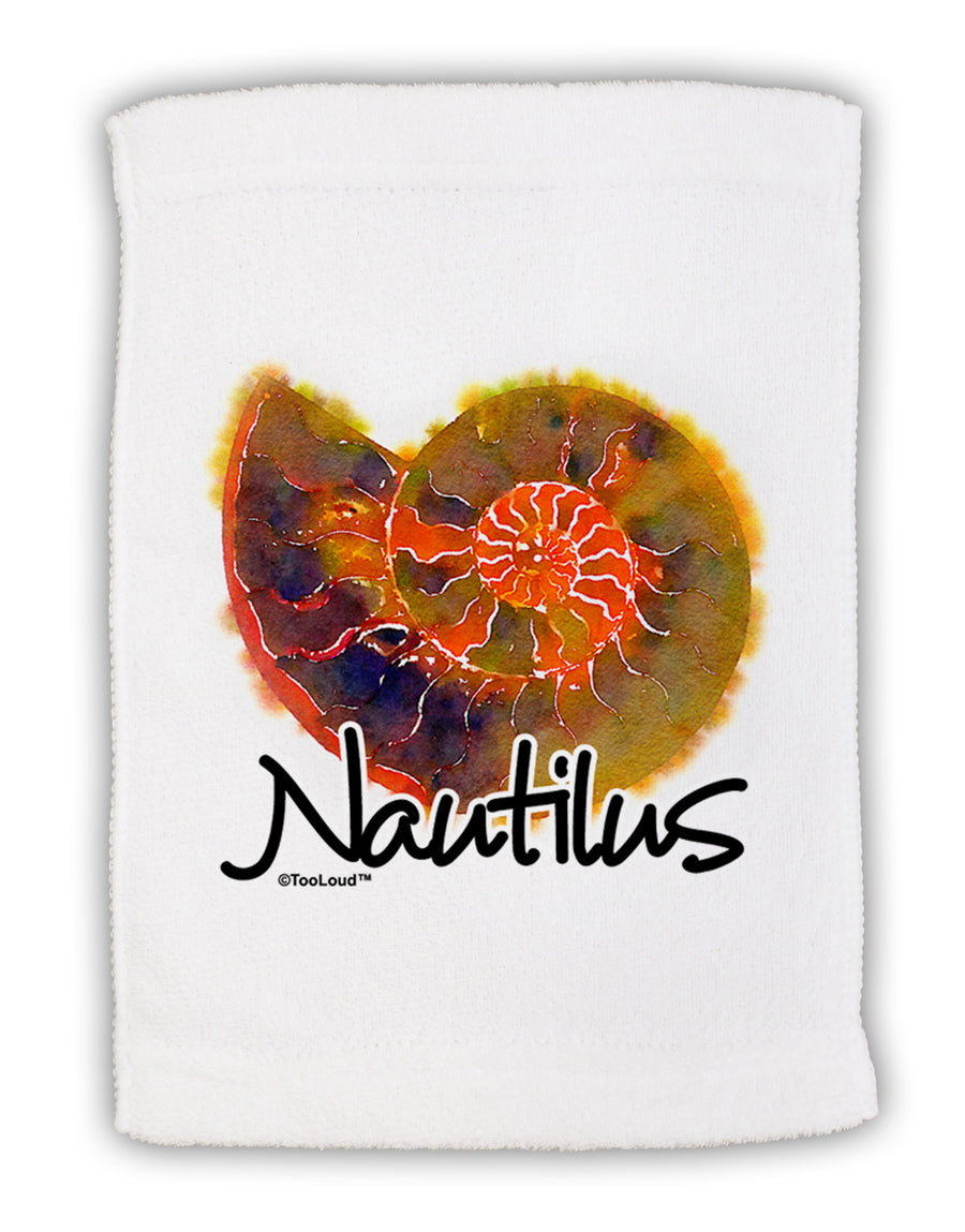 Nautilus Fossil Watercolor Text Micro Terry Sport Towel 11 x 18 inches-TooLoud-White-Davson Sales