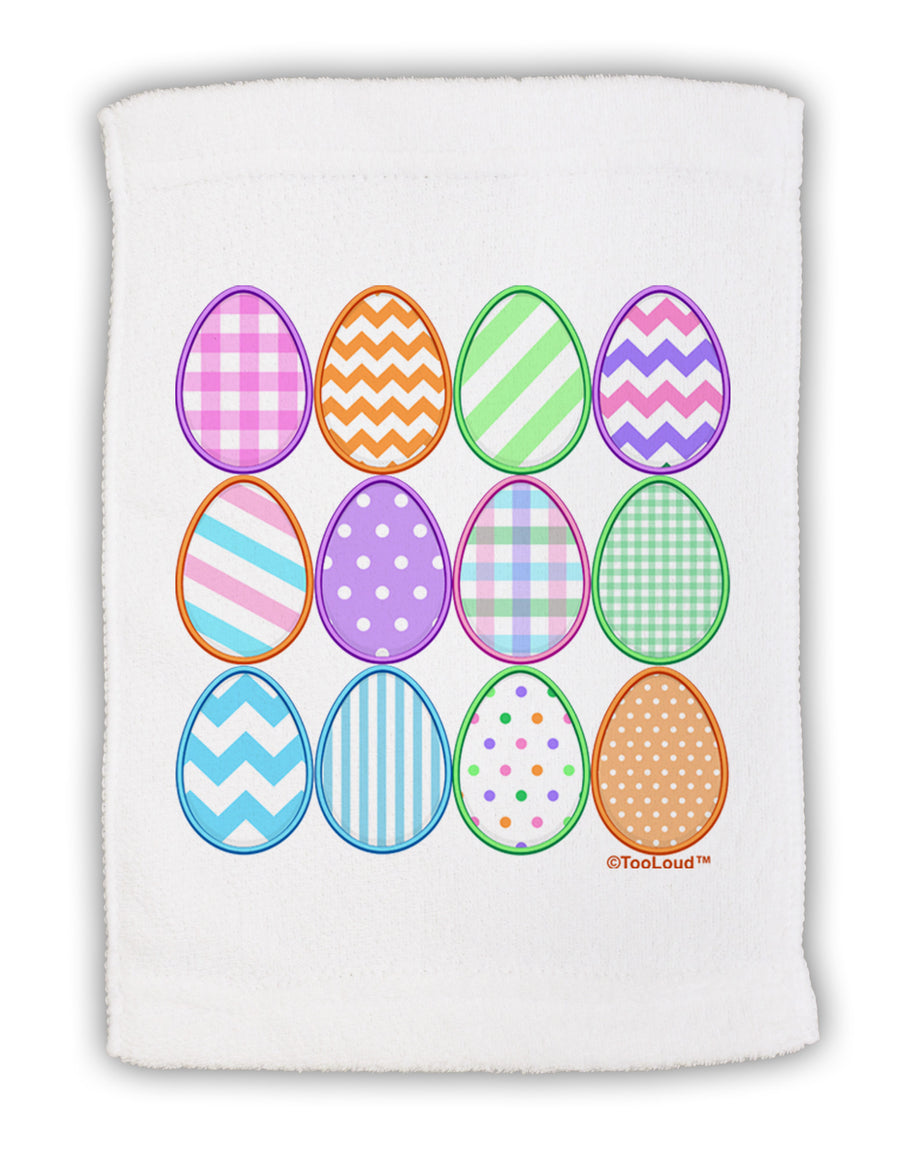 Cute Faux Applique Easter Eggs Micro Terry Sport Towel 11 x 18 inches-Sport Towel-TooLoud-White-Davson Sales