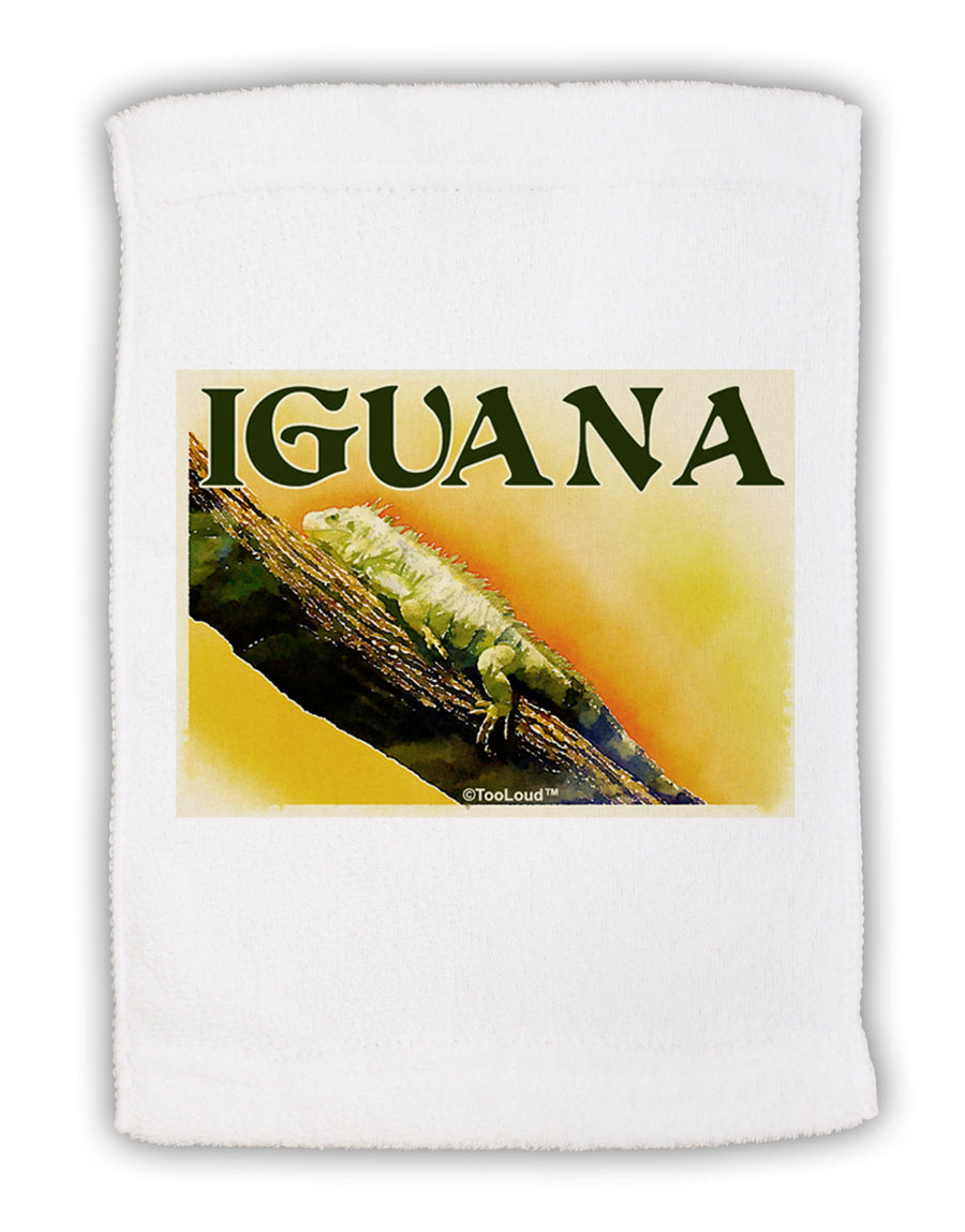 Iguana Watercolor Text Micro Terry Sport Towel 11 x 18 inches-TooLoud-White-Davson Sales